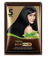 Краска для волос на основе хны с индийскими травами чёрная - Quick Color